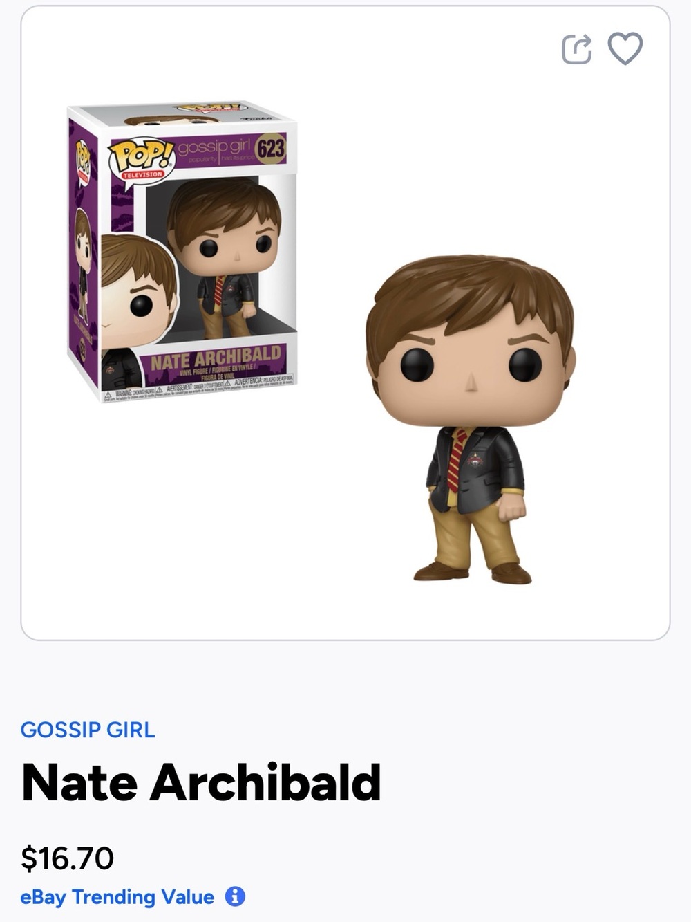 Funko Pop! Nate Archibald Vinyl Figure - Brown Hair, Tan Outfit- 623